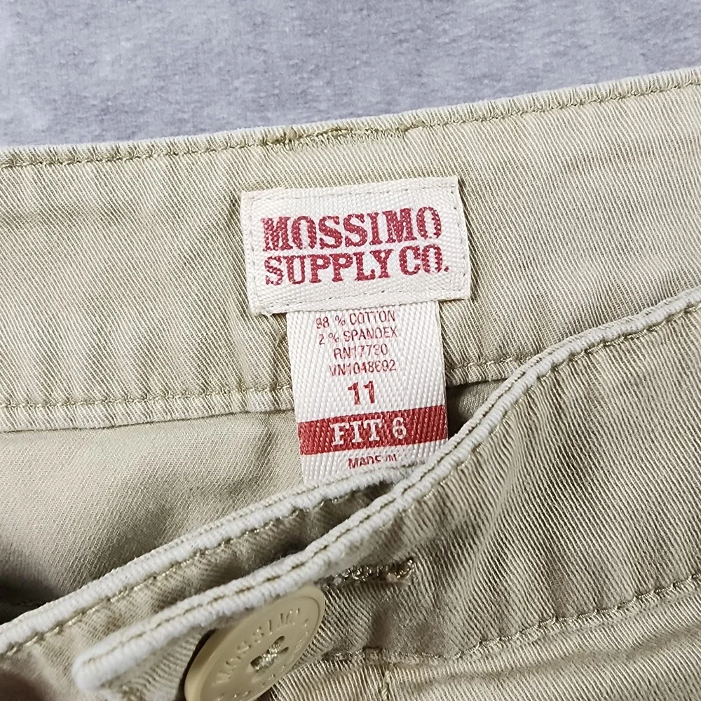 Y2K Messimo Micro Grunge Womens Shorts Size 11 Khaki Tan Cotton Stretch Fit 6